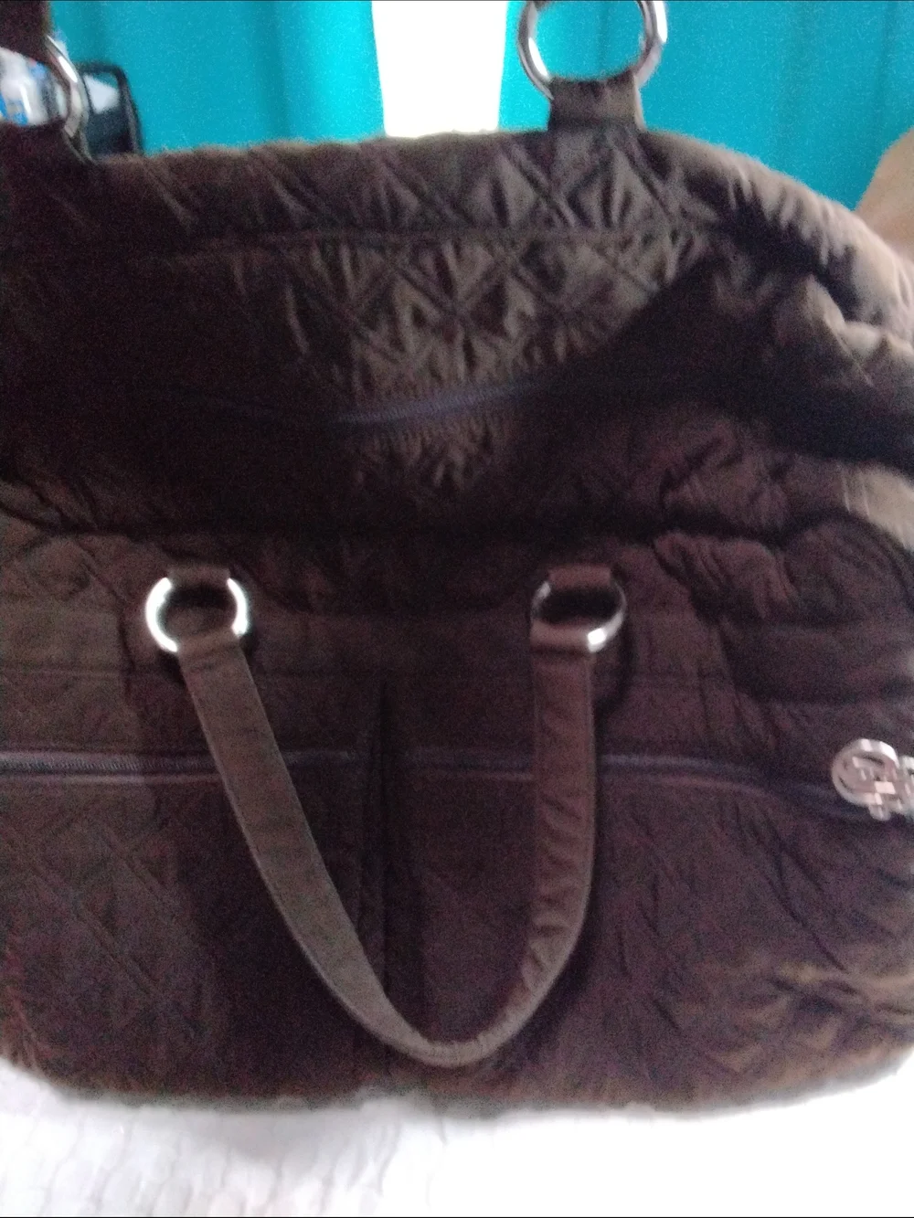 Brown Quilted Vera Bradley Travel Duffel Bag